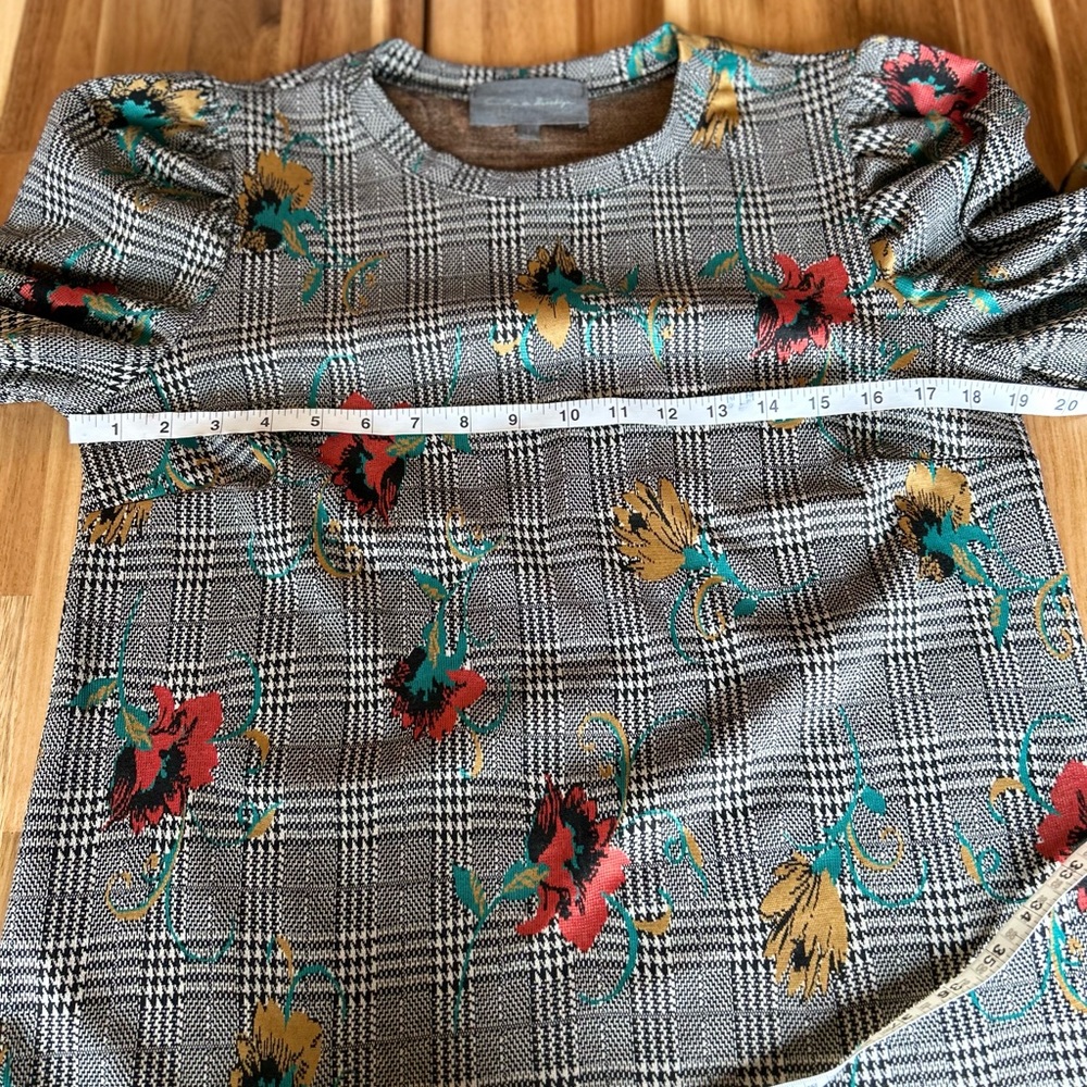 ANTHROPOLOGIE Sunday in Brooklyn Gretchen Houndstooth Floral top size S - Picture 11 of 12